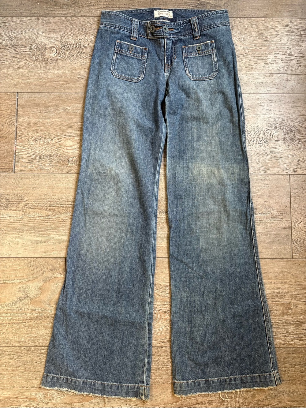 Y2K Vintage Abercrombie & Fitch Low-rise Blue Denim Jeans w Tiny Front Pockets